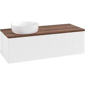 Villeroy & Boch V&B Antao Servantskap med 1 skuff 120x50x36 cm, m/lys, Hvit Matt