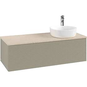 Villeroy & Boch V&B Antao Servantskap med 1 skuff 120x50x36 cm, m/lys, Steingrå/