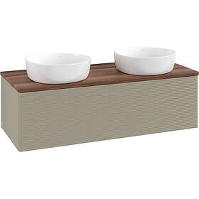 Villeroy & Boch V&B Antao Servantskap med 1 skuff 120x50x36 cm, m/lys, Steingrå/