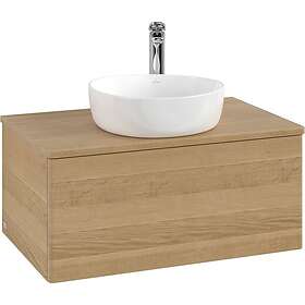 Villeroy & Boch V&B Antao Servantskap med 1 skuff 80x50x36 cm, m/lys, Eik