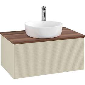 Villeroy & Boch V&B Antao Servantskap med 1 skuff 80x50x36 cm, m/lys, Grå Matt/V