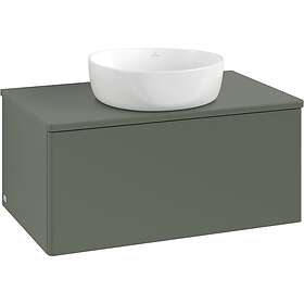 Villeroy & Boch V&B Antao Servantskap med 1 skuff 80x50x36 cm, m/lys, Grønn Matt