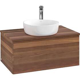 Villeroy & Boch V&B Antao Servantskap med 1 skuff 80x50x36 cm, m/lys, Valnøtt