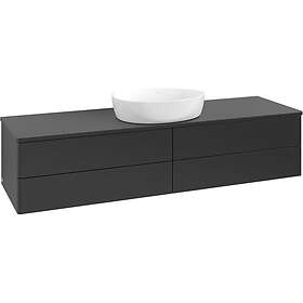 Villeroy & Boch V&B Antao Servantskap med 4 skuffer 160x50x36 cm, m/lys, Sort Ma