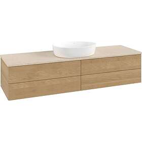 Villeroy & Boch V&B Antao Servantskap med 4 skuffer 160x50x36 cm, m/lys, Eik/Crè