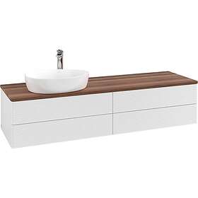 Villeroy & Boch V&B Antao Servantskap med 4 skuffer 160x50x36 cm, m/lys, Hvit Bl