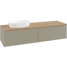 Villeroy & Boch V&B Antao Servantskap med 2 skuffer 160x50x36 cm, m/lys, Steingr