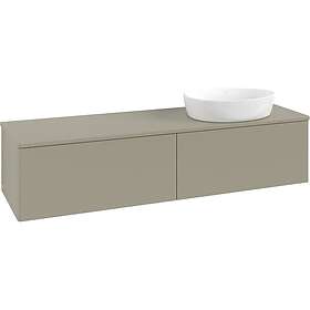 Villeroy & Boch V&B Antao Servantskap med 2 skuffer 160x50x36 cm, m/lys, Steingr