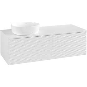 Villeroy & Boch V&B Antao Servantskap med 1 skuff 120x50x36 cm, m/lys, Hvit Høyg