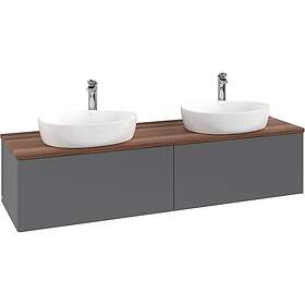 Villeroy & Boch V&B Antao Servantskap med 2 skuffer 160x50x36 cm, m/lys, Antrasi