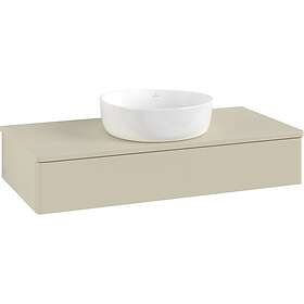 Villeroy & Boch V&B Antao Servantskap med 1 skuff 100x50x19 cm, m/lys, Grå Matt