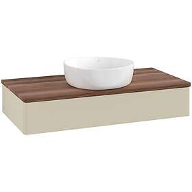 Villeroy & Boch V&B Antao Servantskap med 1 skuff 100x50x19 cm, m/lys, Grå Matt/