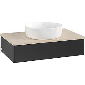 Villeroy & Boch V&B Antao Servantskap med 1 skuff 80x50x19 cm, m/lys, Sort Matt/