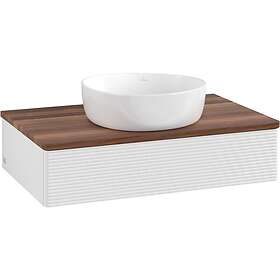 Villeroy & Boch V&B Antao Servantskap med 1 skuff 80x50x19 cm, m/lys, Hvit Blank