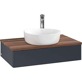 Villeroy & Boch V&B Antao Servantskap med 1 skuff 80x50x19 cm, m/lys, Blå Matt/V