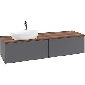 Villeroy & Boch V&B Antao Servantskap med 2 skuffer 160x50x36 cm, u/lys, Antrasi