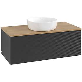Villeroy & Boch V&B Antao Servantskap med 1 skuff 100x50x36 cm, u/lys, Sort Matt