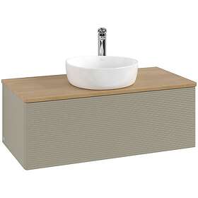 Villeroy & Boch V&B Antao Servantskap med 1 skuff 100x50x36 cm, u/lys, Steingrå/