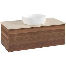 Villeroy & Boch V&B Antao Servantskap med 1 skuff 100x50x36 cm, u/lys, Valnøtt/C