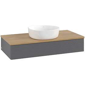 Villeroy & Boch V&B Antao Servantskap med 1 skuff 100x50x19 cm, m/lys, Antrasitt