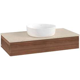 Villeroy & Boch V&B Antao Servantskap med 1 skuff 100x50x19 cm, m/lys, Valnøtt/C