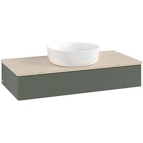 Villeroy & Boch V&B Antao Servantskap med 1 skuff 100x50x19 cm, m/lys, Grønn Mat