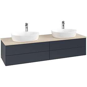 Villeroy & Boch V&B Antao Servantskap med 4 skuffer 160x50x36 cm, u/lys, Blå Mat