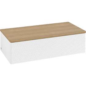 Villeroy & Boch Antao Sideskap 100x50x26,8 cm, m/lys, Hvit Matt/Eik