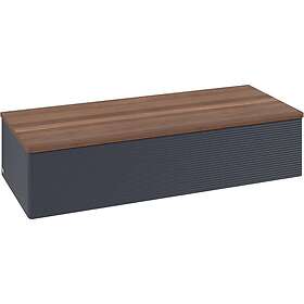 Villeroy & Boch Antao Sideskap 120x50x26,8 cm, m/lys, Blå Matt/Valnøtt