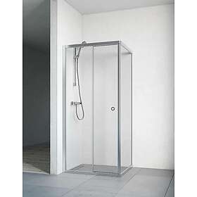 Macro Design Flow Front Dusjhjørne 80x140 cm, Alu Matt/Klart glass