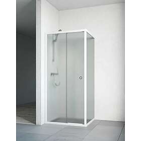 Macro Design Flow Front Dusjhjørne 90x145 cm, Hvit/Ice glass