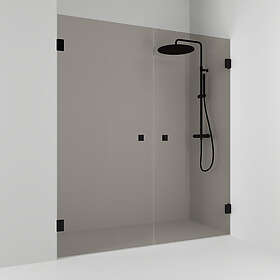 Svedbergs Duschdörr 180° Rak Dubbel Dubbelnisch Brons/Svart 200 685920