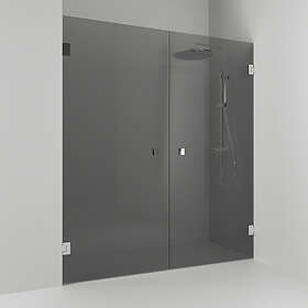 Svedbergs Duschdörr 180° Rak Dubbel Dubbelnisch Rök/Krom 180 655818