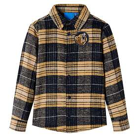 vidaXL Flanellskjorta för barn gul och svart 92 13414