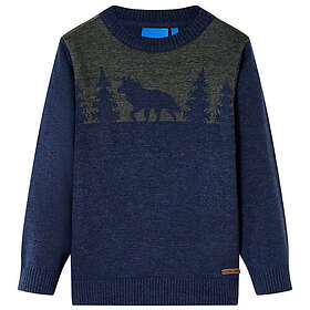 vidaXL Stickad tröja för barn marinblå 140 14503