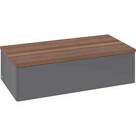 Villeroy & Boch Antao Sideskap 100x50x26,8 cm, m/lys, Antrasitt/Valnøtt L40002GK