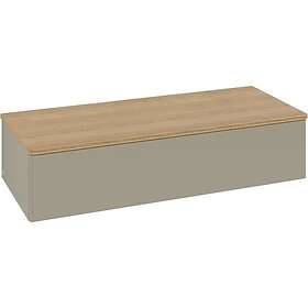 Villeroy & Boch Antao Sideskap 120x50x26,8 cm, m/lys, Steingrå Matt/Eik L41001HK