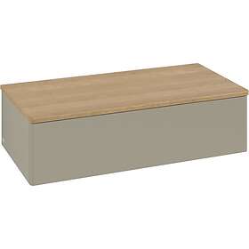 Villeroy & Boch Antao Sideskap 100x50x26,8 cm, m/lys, Steingrå Matt/Eik L40001HK