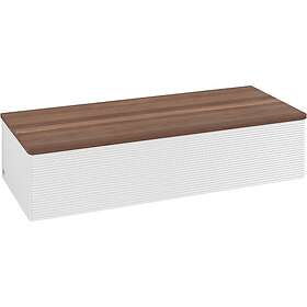Villeroy & Boch Antao Sideskap 120x50x26,8 cm, m/lys, Hvit/Valnøtt L41102GF