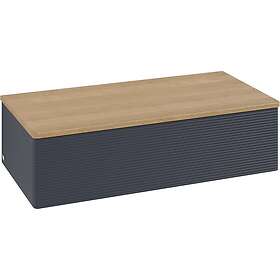 Villeroy & Boch Antao Sideskap 100x50x26,8 cm, m/lys, Blå Matt/Eik L40101HG