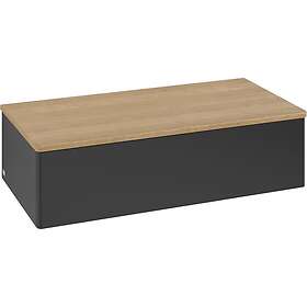 Villeroy & Boch Antao Sideskap 100x50x26,8 cm, m/lys, Sort Matt/Eik L40001PD