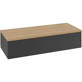 Villeroy & Boch Antao Sideskap 120x50x26,8 cm, m/lys, Sort Matt/Eik L41101PD