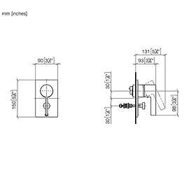 Dornbracht Dusjbatteri, med 2 utløp For innbygging, Dark Platinum Matt 36120670-99