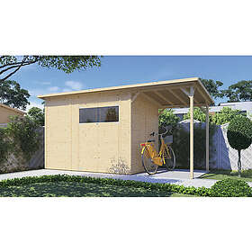 Bertilo Förrådsbod Fineline Modern 4 Plus inkl. sidotak 470x202cm natur