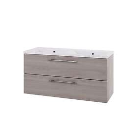 Linn Bad Ingrid 120 Servantskap, dobbel 120x57x45 cm, Lys Eik 110212D