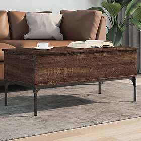 vidaXL Soffbord brun ek 100x50x45 cm konstruerat trä och metall 845415