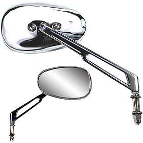 Parts Unlimited Billet Oval 17047 Rearview Mirror Silver