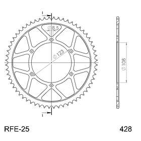 Supersprox Steel Aprilia 428x60 Rfe25x60blk Rear Sprocket Silver 60t