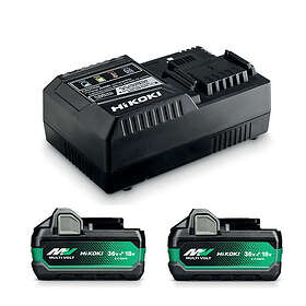 HiKOKI Batteriset 2xBSL36A18X/Laddare 18V/36V MultiVolt 2,5ah/5ah