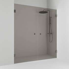 Svedbergs Duschdörr 180° Rak Dubbel Dubbelnisch Brons/Bl.Sv 200 625920